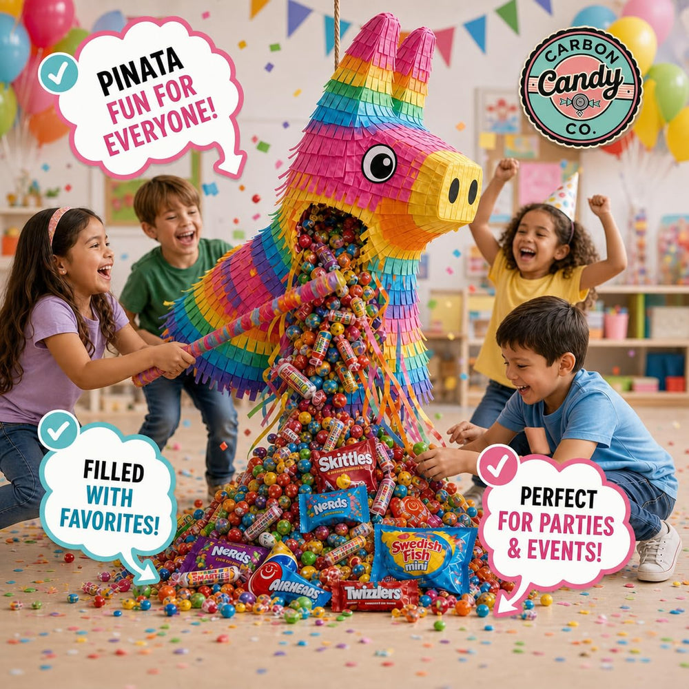 CARBON CANDY CO. primer plano de la textura de los dulces, ideal para elegir favoritos