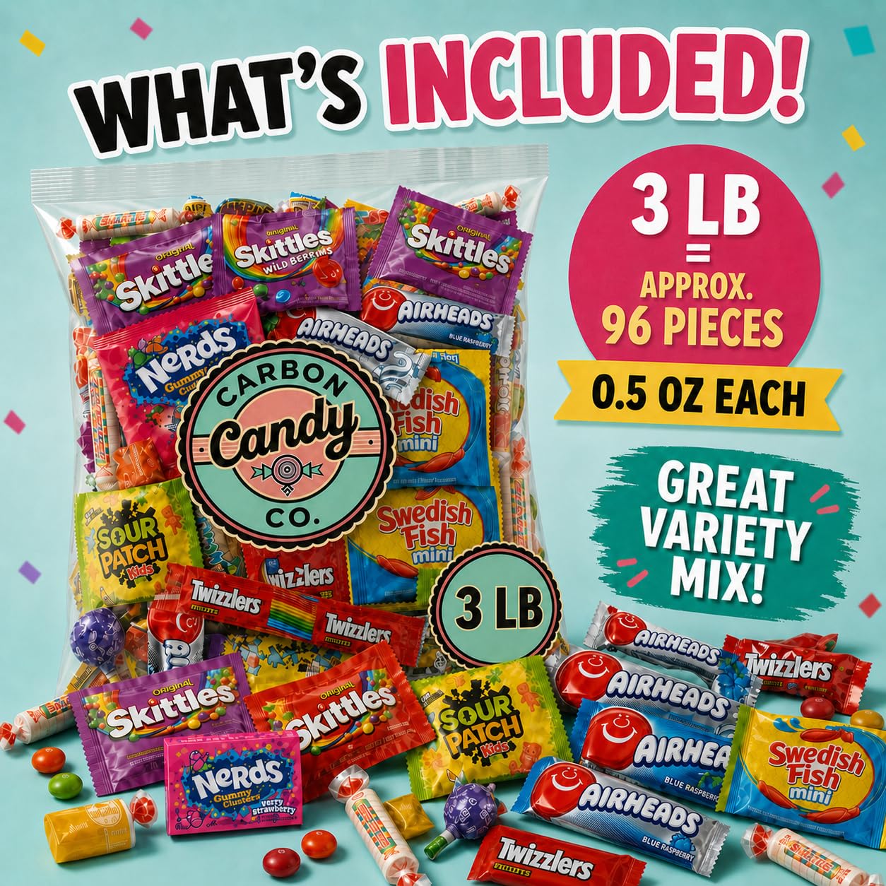 CARBON CANDY CO. manos llenando una piñata, relleno limpio y fácil de usar