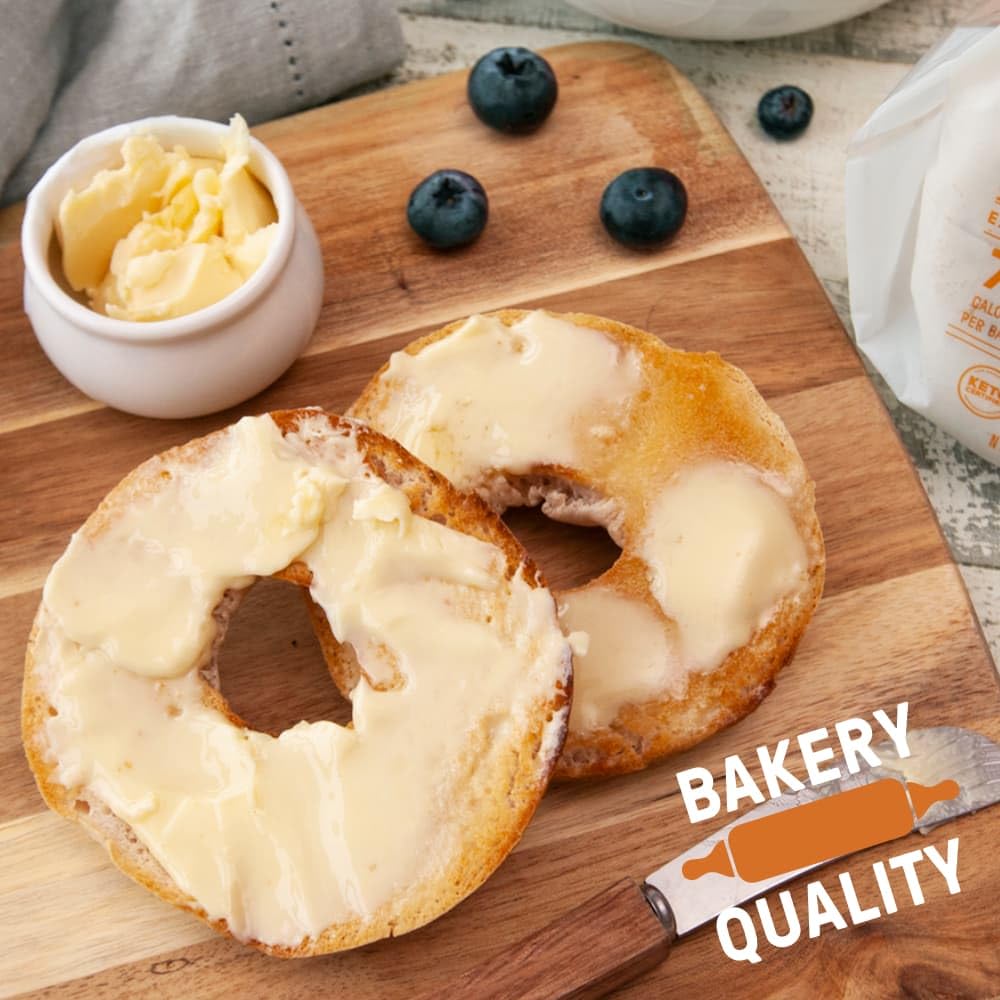 Carbonaut bagel rebanado que muestra miga y fácil untado