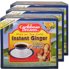Caribbean Dreams paquete y taza con té listo, sabor intenso y listo al instante