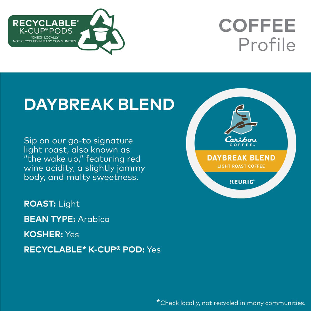 Caribou Coffee taza Daybreak Blend al amanecer con aroma brillante