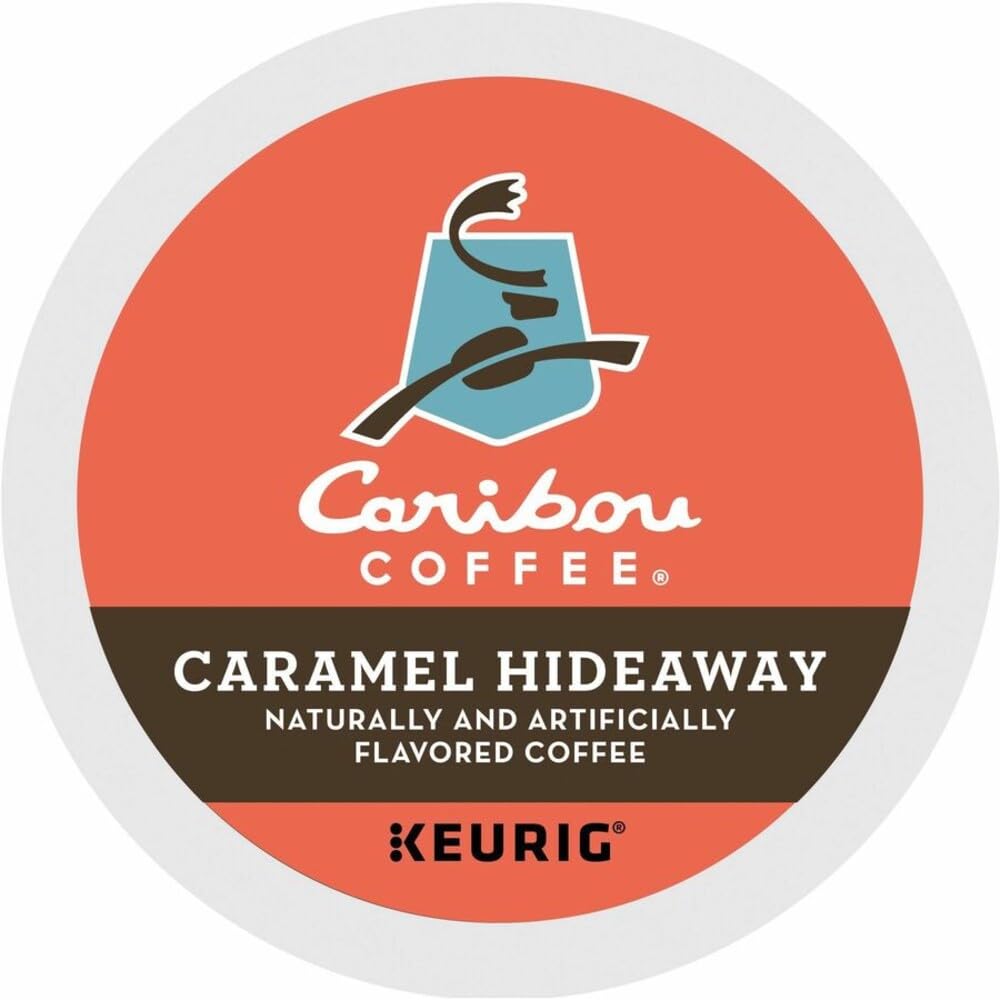 Caribou Coffee vistazo frontal del empaque con 24 cápsulas y beneficio conveniencia