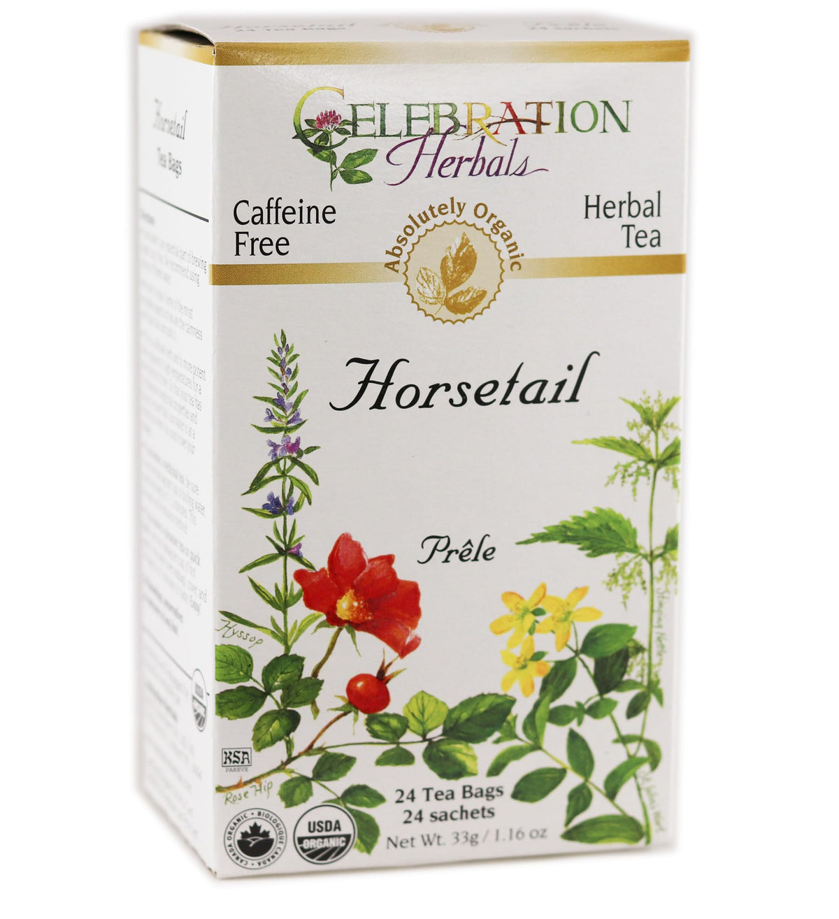 Celebration Herbals frontal del paquete mostrando 24 bolsitas y marca
