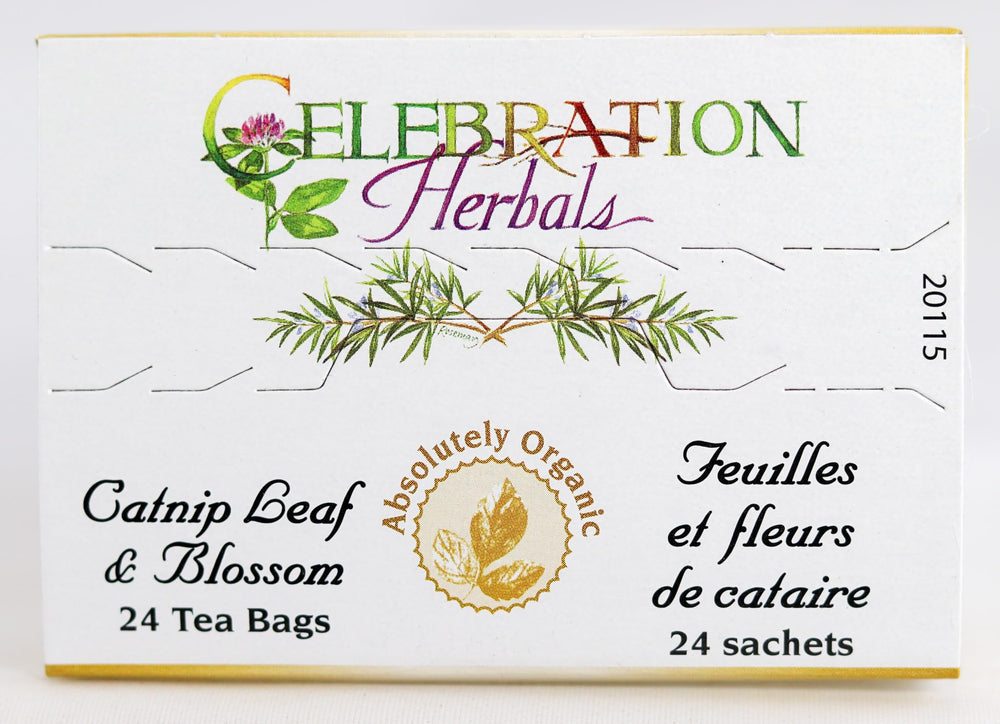 Celebration Herbals escena de cocina con taza de catnip para momento relajado