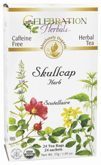 Celebration Herbals caja frontal mostrando 24 bolsitas y etiqueta orgánica
