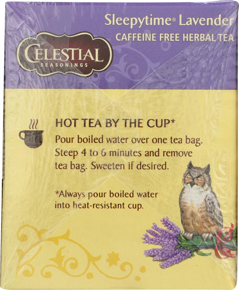 Celestial Seasonings primer plano de bolsita y hierbas para apreciar textura y aroma suave
