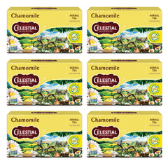 Celestial Seasonings caja frontal mostrando 20 bolsitas y diseño reciclado