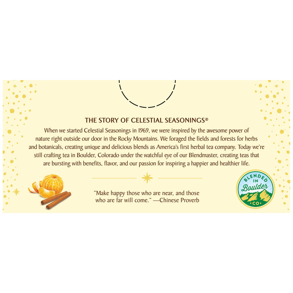 Celestial Seasonings mezcla de ingredientes destacando naturalidad y calidad