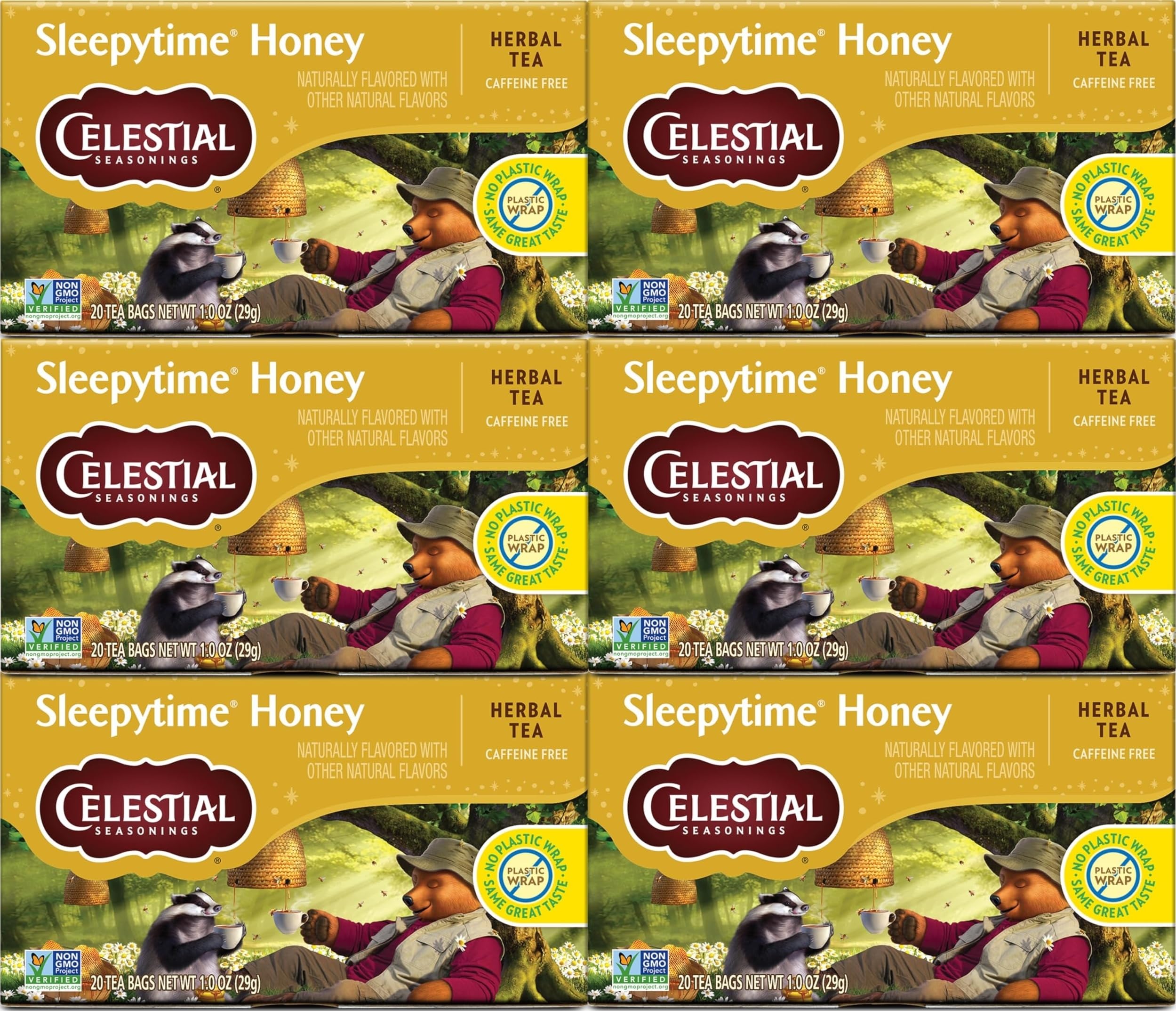 Celestial Seasonings vista frontal del paquete, presentación clara y atractiva