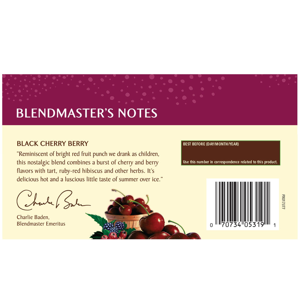 Celestial Seasonings mezcla a detalle con hibisco y bayas, muestra ingredientes naturales