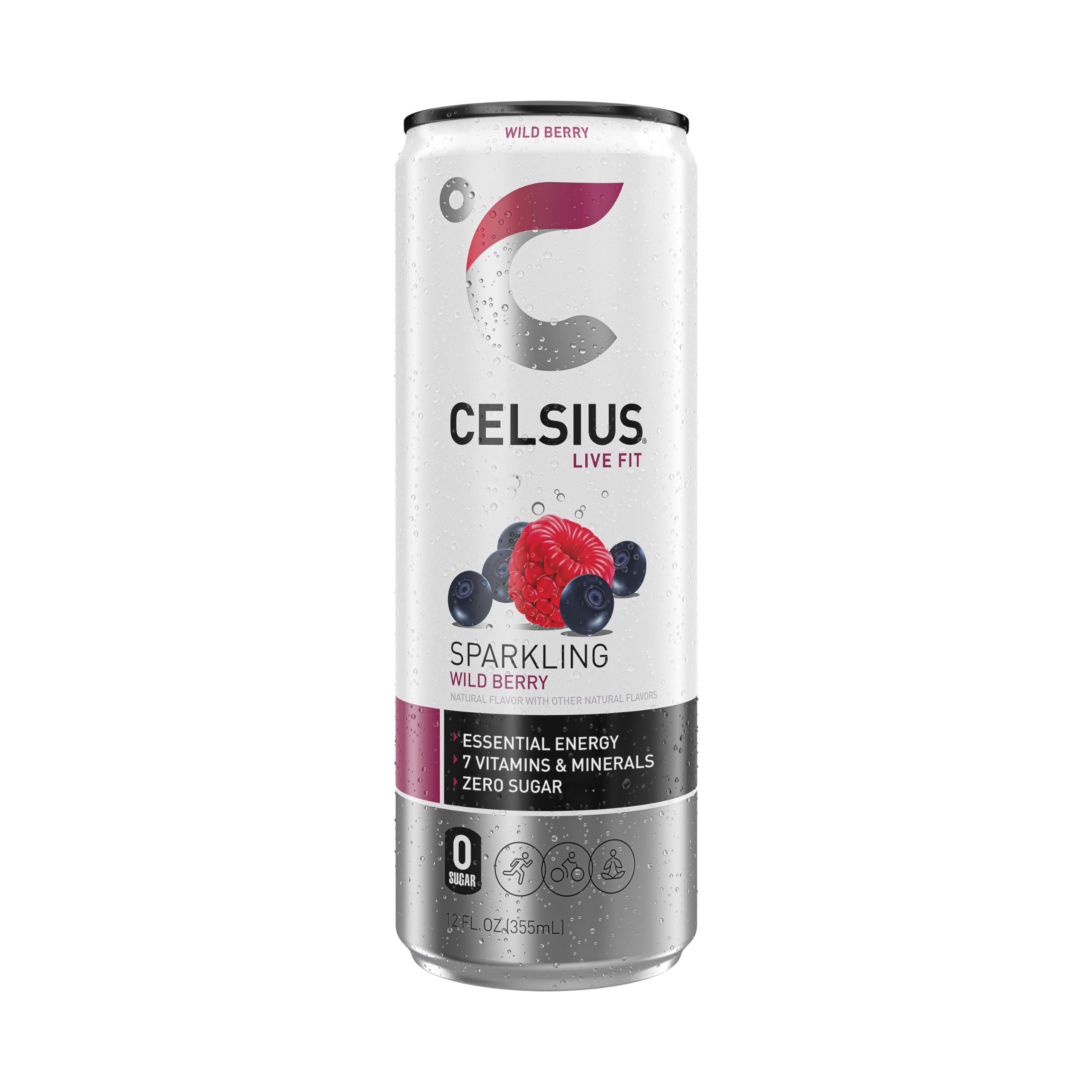 CELSIUS etiqueta con ingredientes, vitaminas y certificaciones claras