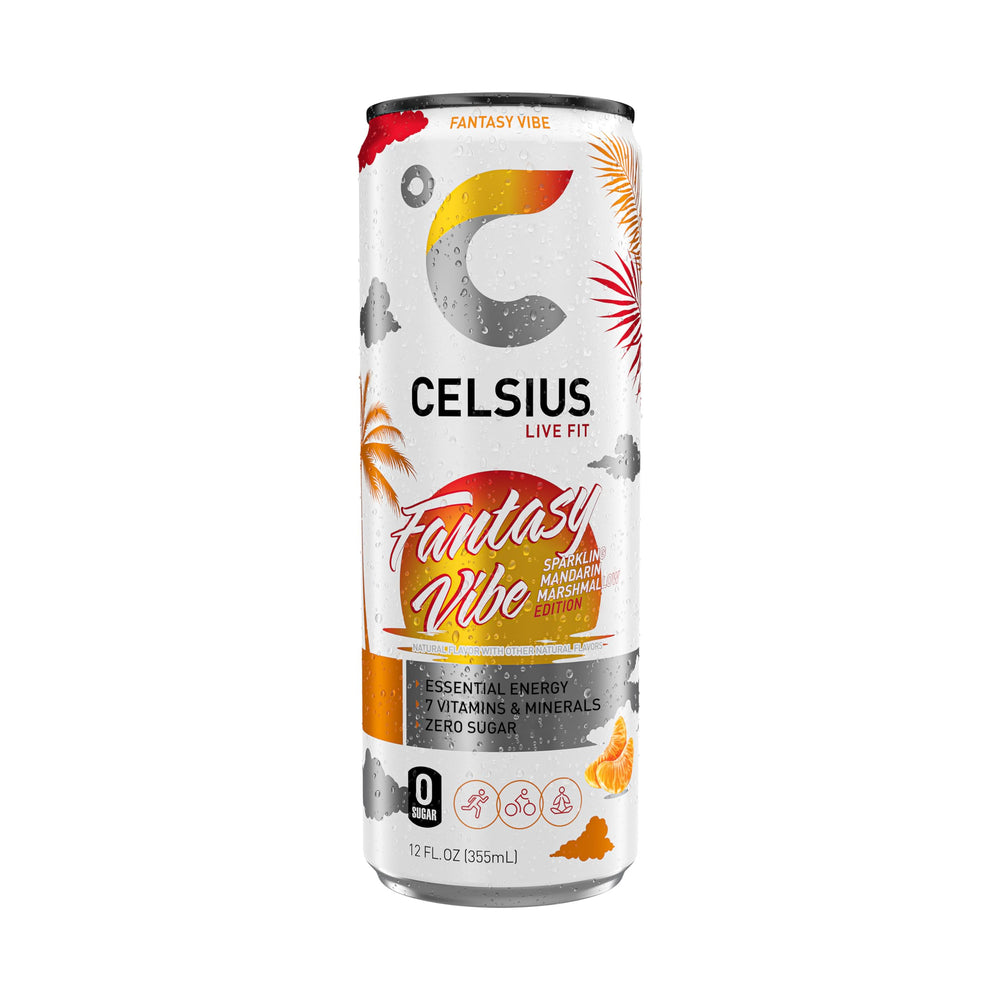 CELSIUS etiqueta con ingredientes y vitaminas para transparencia
