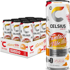 CELSIUS lata frontal mostrando diseño y beneficio energizante