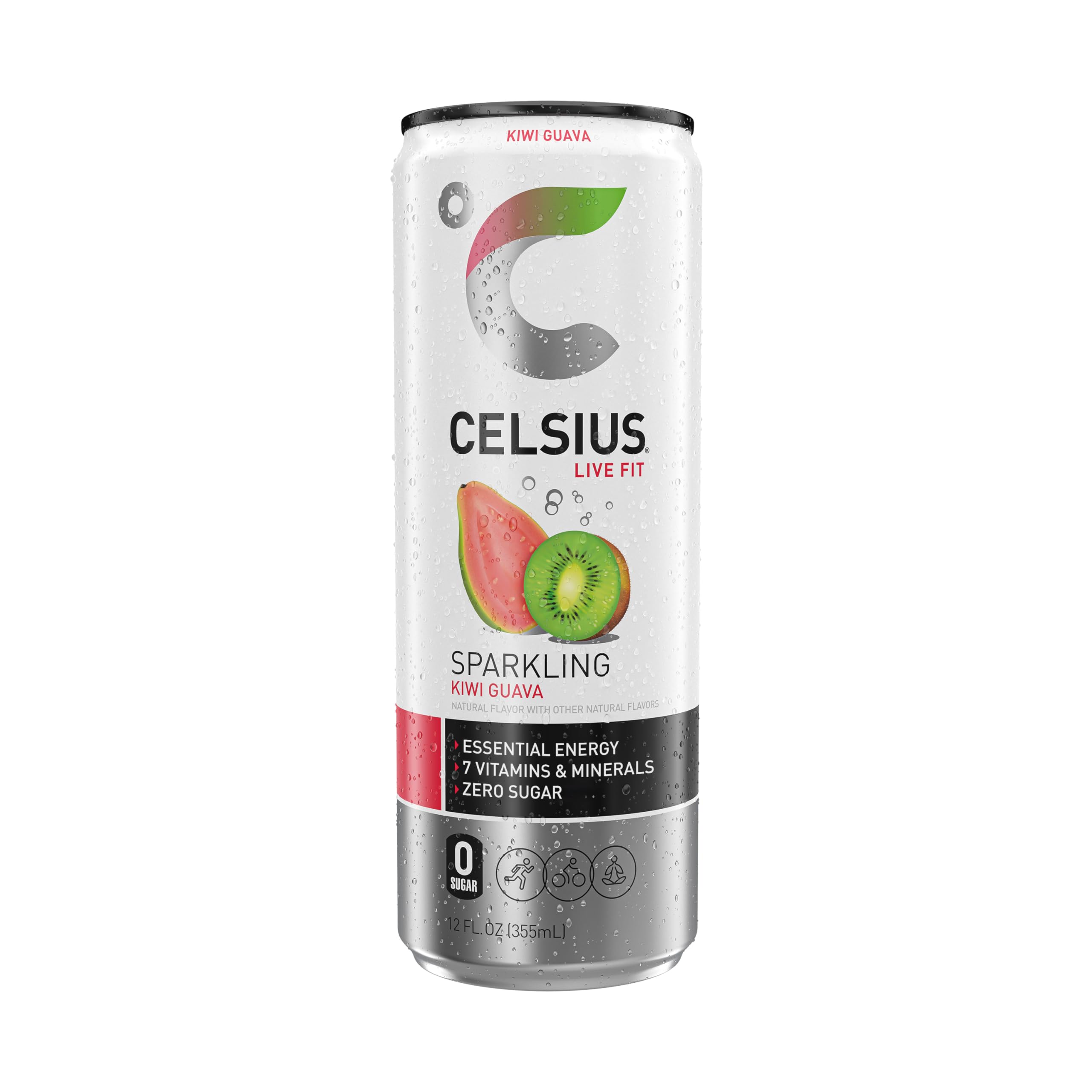 CELSIUS etiqueta con lista de ingredientes y beneficios claros