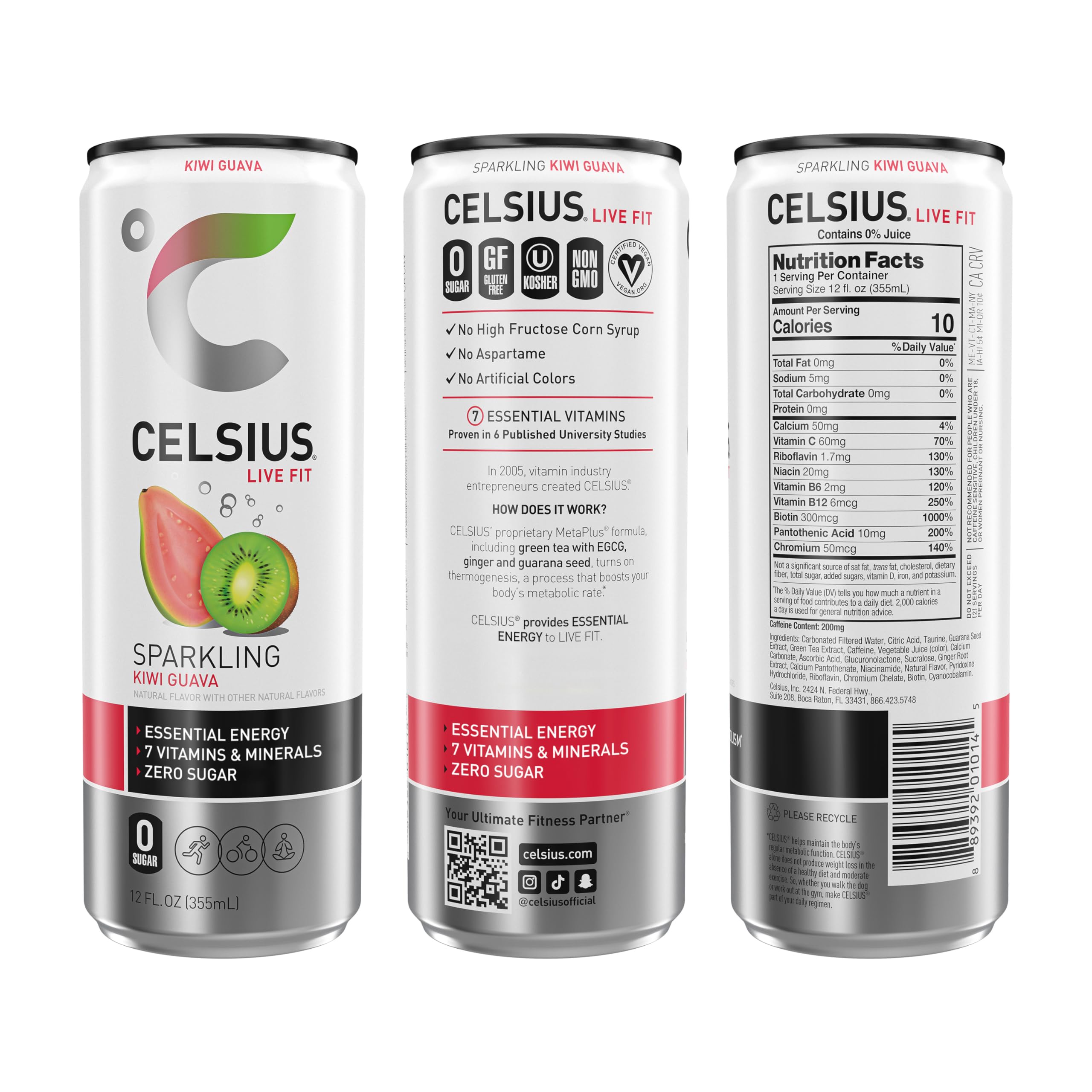 CELSIUS lata en mano durante entrenamiento para energía rápida