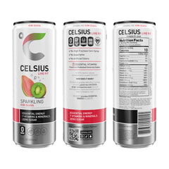 CELSIUS lata en mano durante entrenamiento para energía rápida