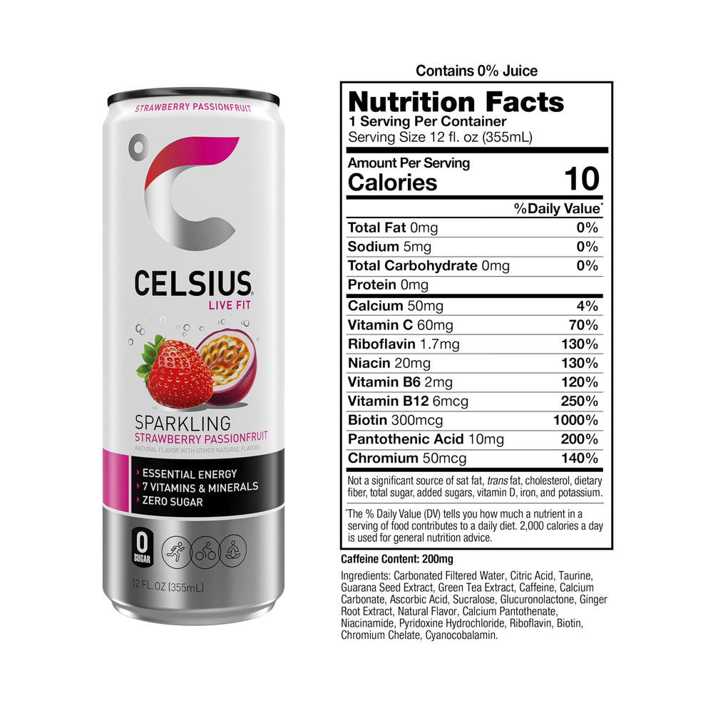 CELSIUS detalle de la superficie efervescente que resalta frescura