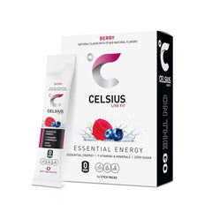 CELSIUS sobre frontal berry mostrando diseño y conveniencia