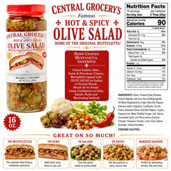 Central Grocery etiqueta legible con ingredientes y marca visible como confianza