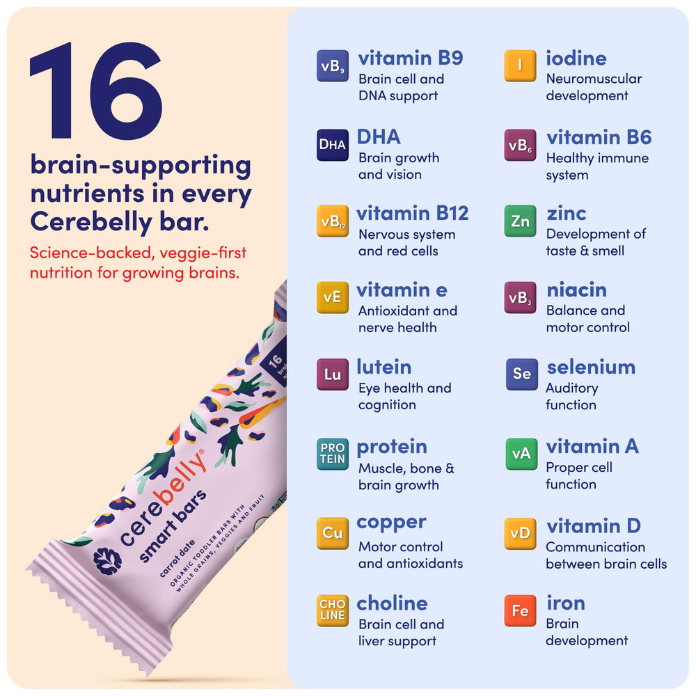 Cerebelly barras en mochila, snack estable ideal para salidas familiares