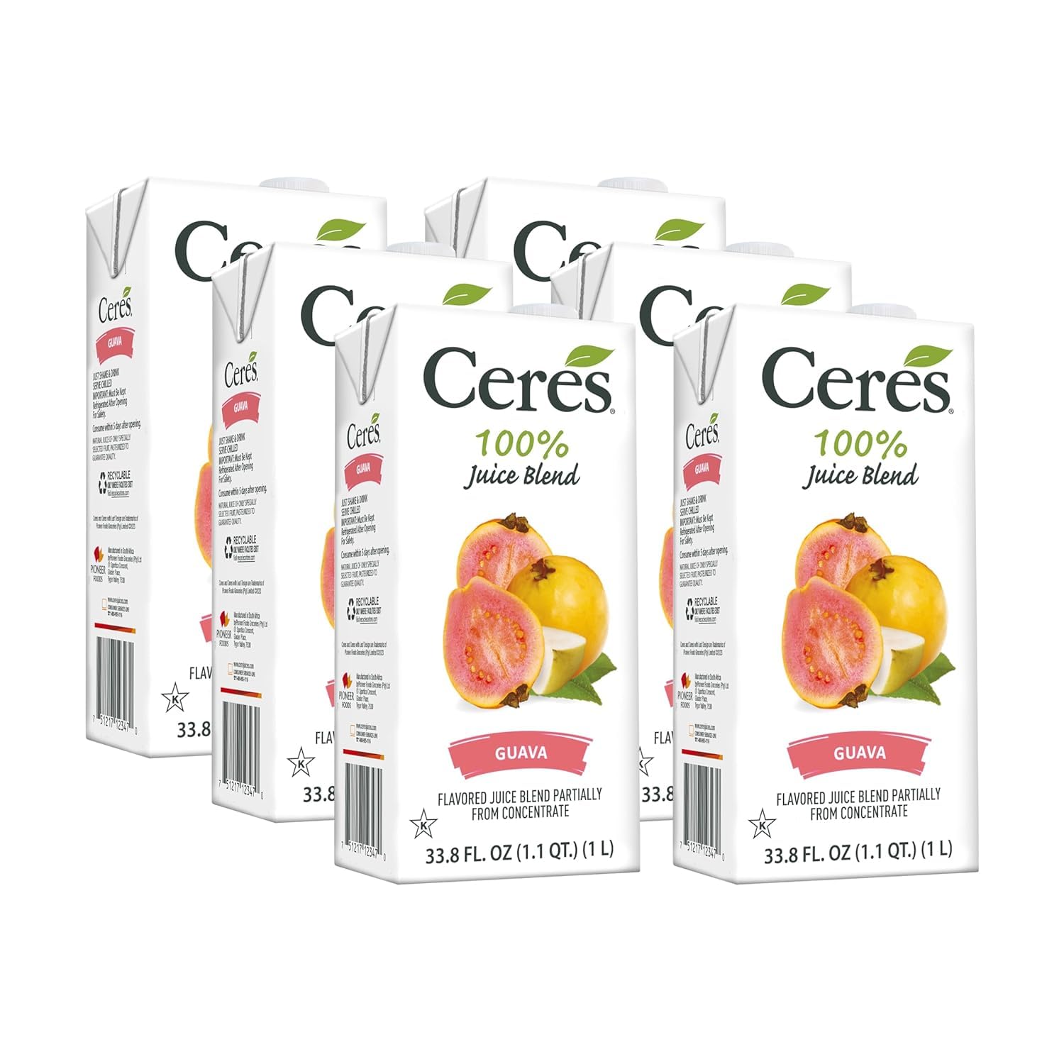 Ceres botella frontal guayaba vista del envase que comunica naturalidad