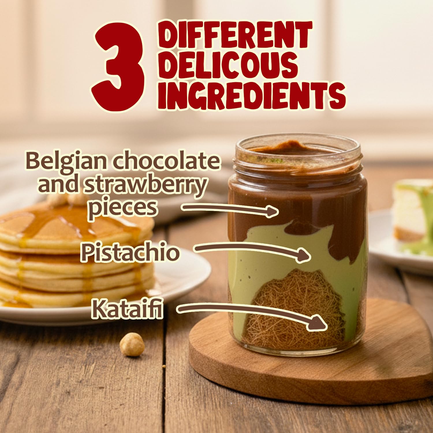 Ceres Gourmet ingredientes: pistachos y kataifi que aportan sabor