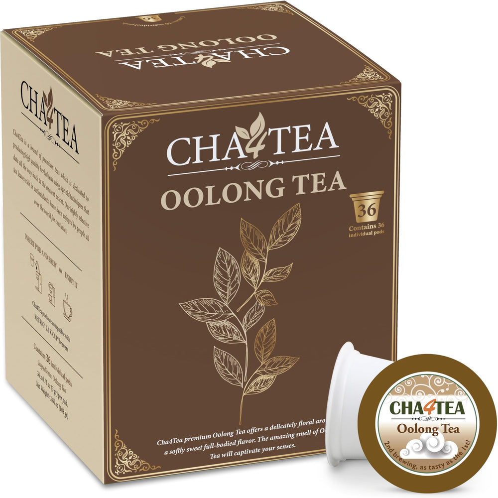 Cha4TEA paquete frontal de 36 cápsulas mostrando variedad y conveniencia