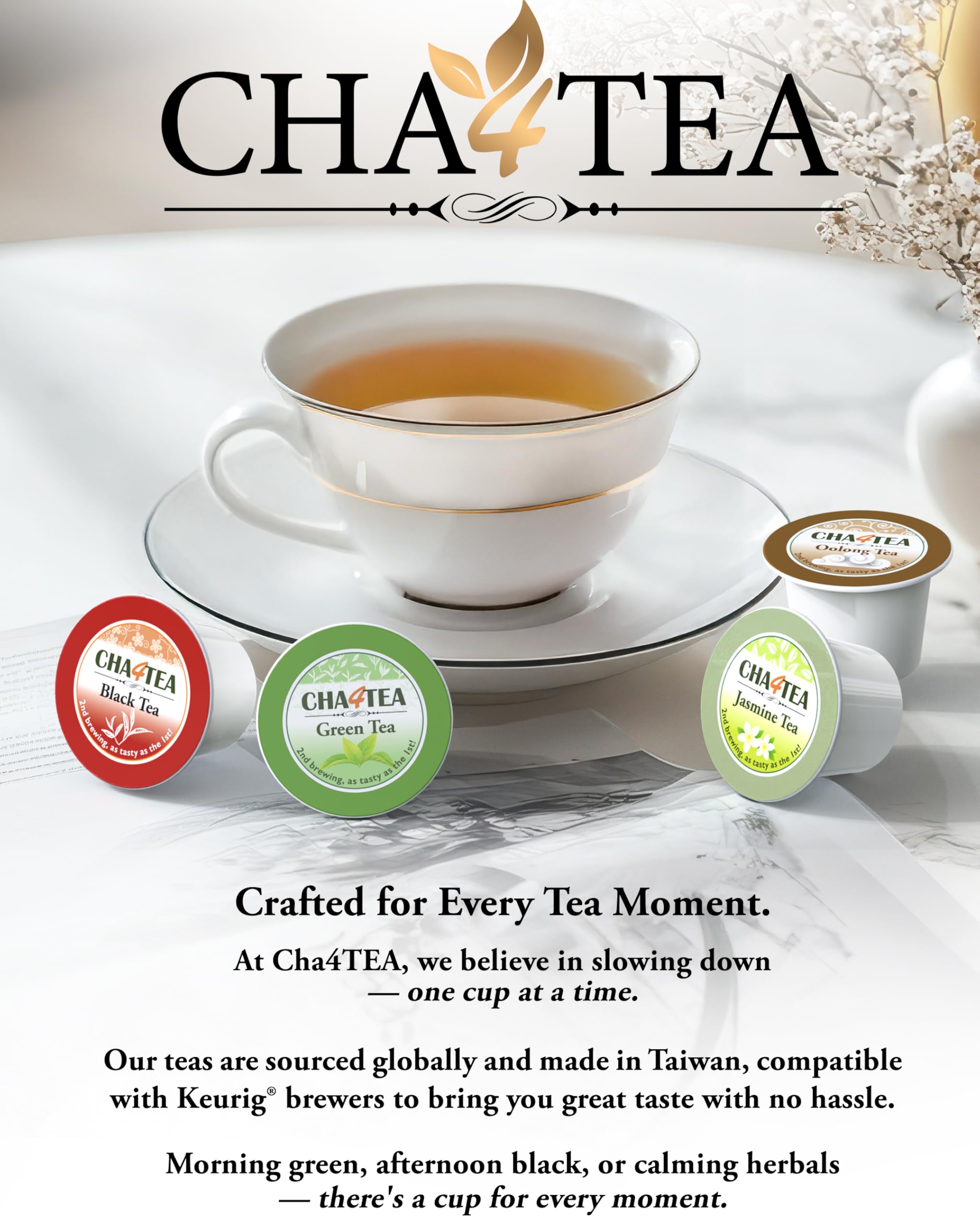 Cha4TEA hojas de oolong cerca, calidad natural y aroma preservado