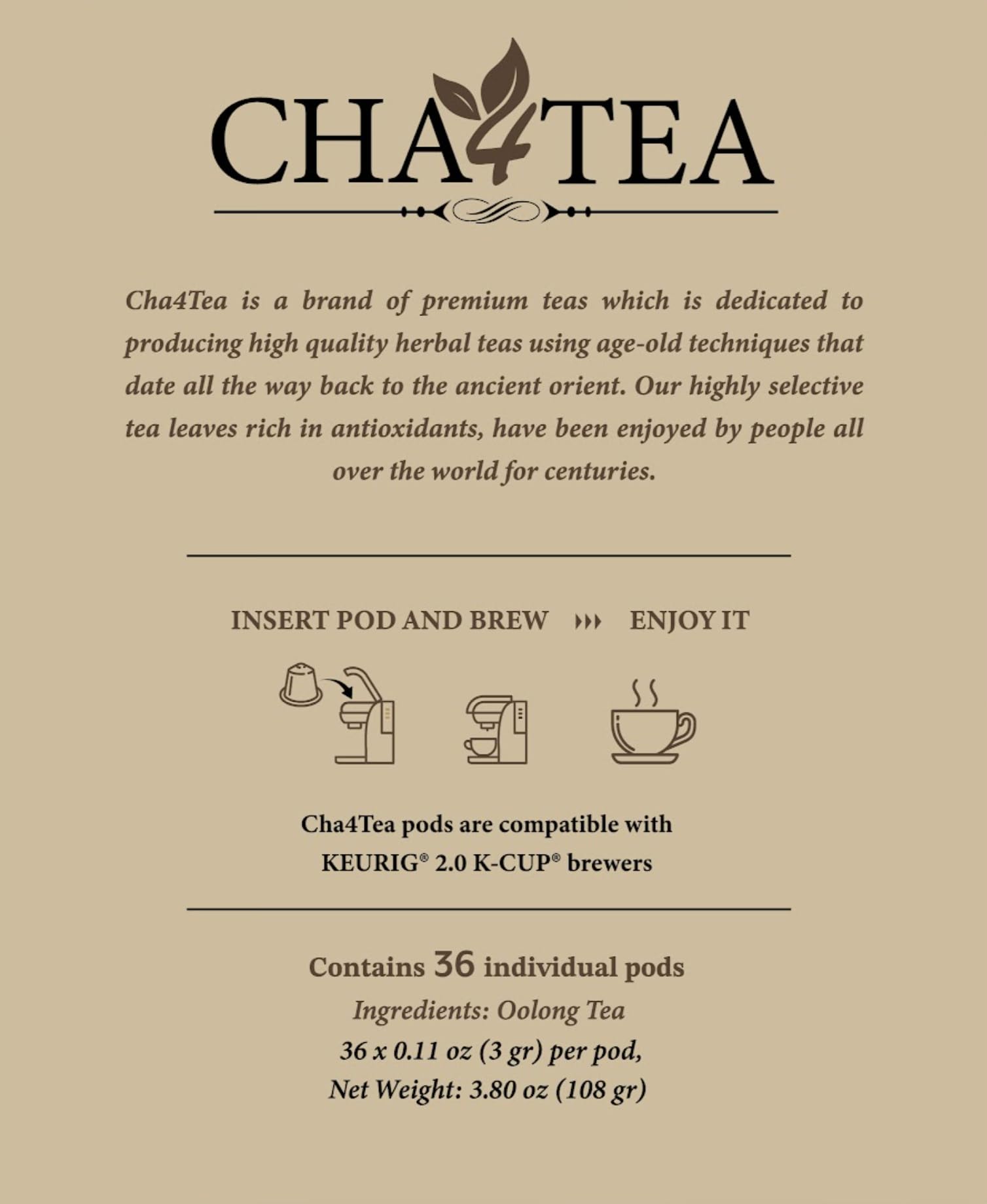Cha4TEA vaso con té helado 12oz servido con hielo y frescura