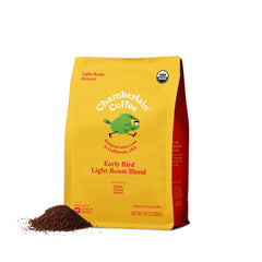Chamberlain Coffee empaque frontal mostrando 10 onzas y diseño claro