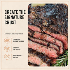 Char Crust corteza oscura en filete mostrando sellado y jugosidad