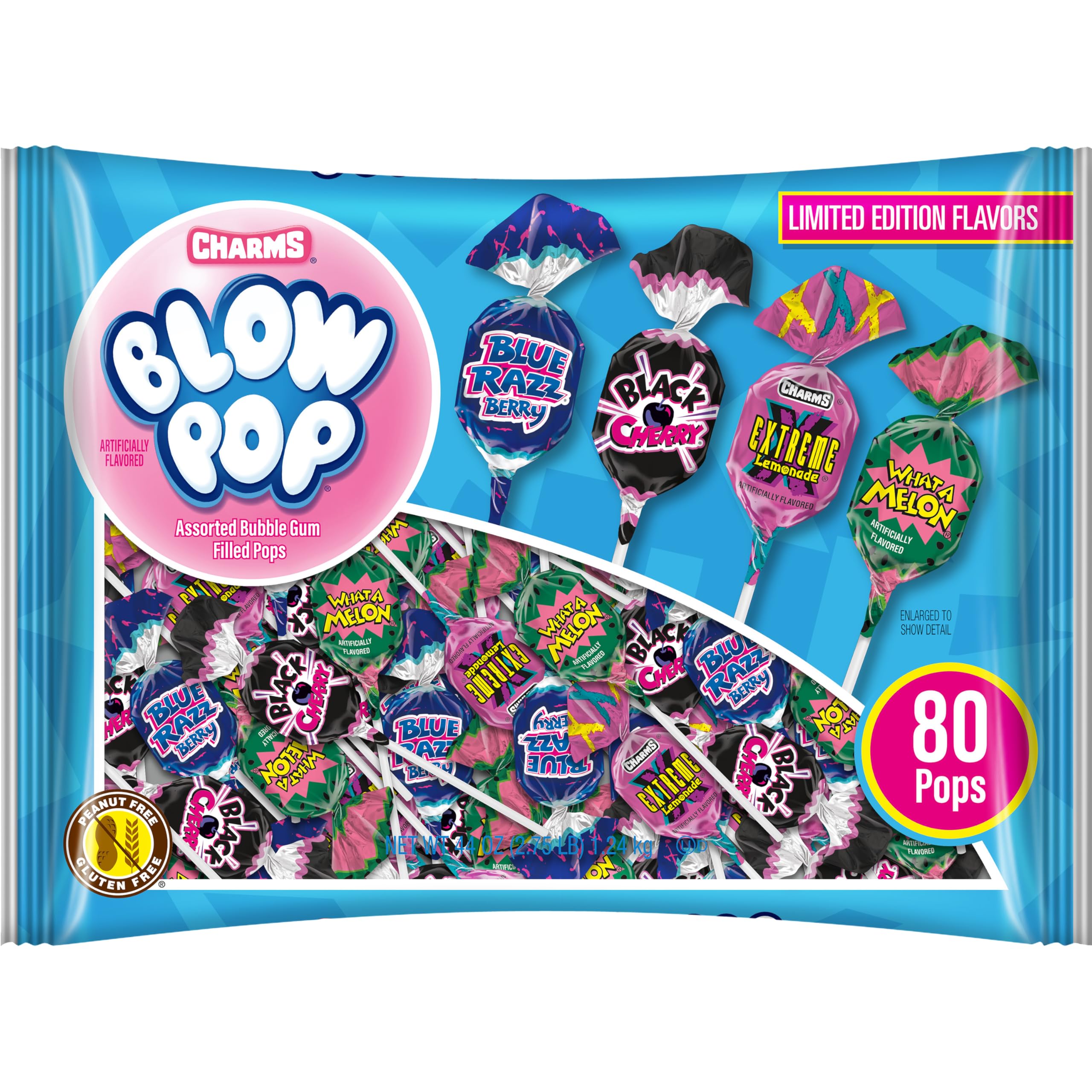 Charms paleta envuelta en primer plano que resalta frescura y empaque individual