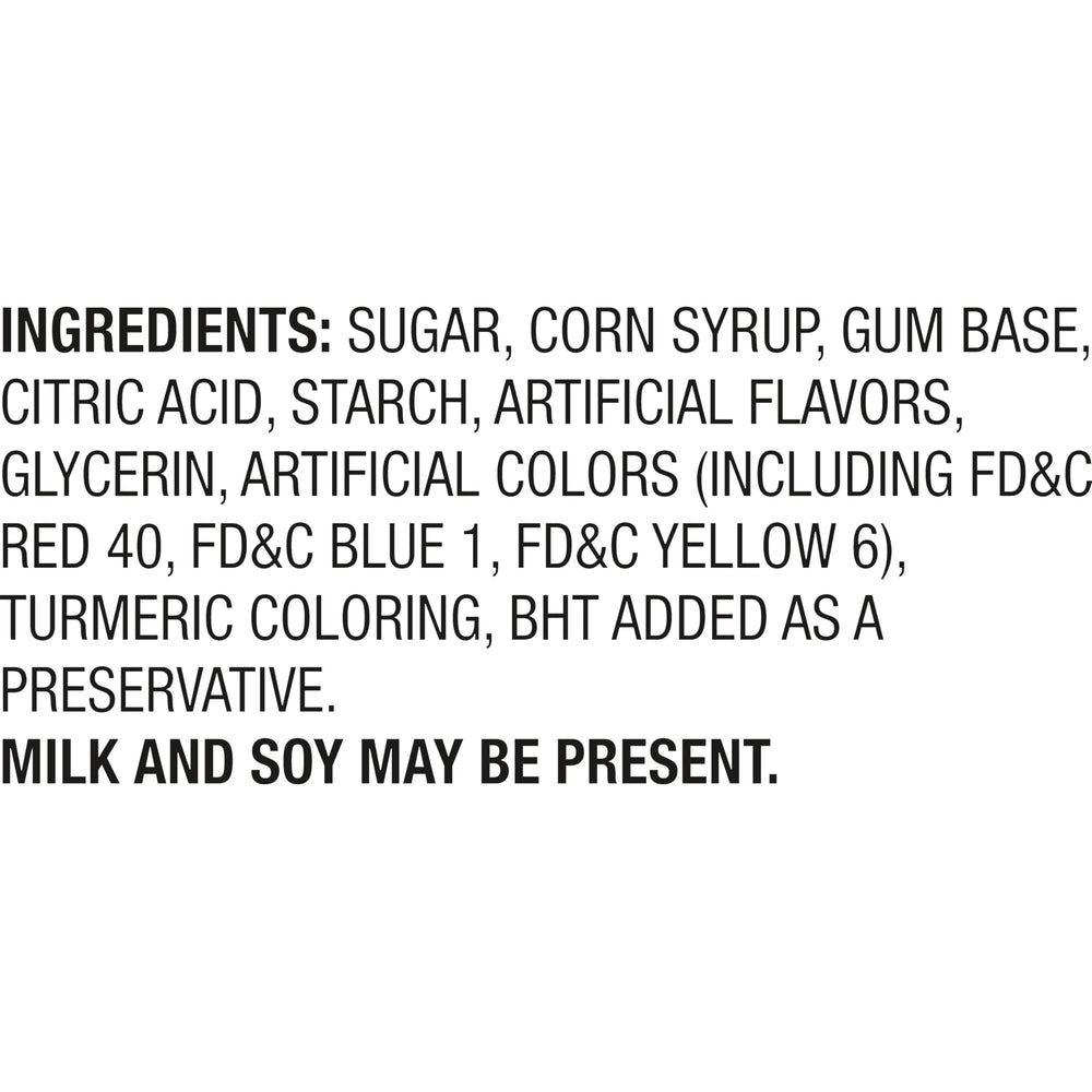Charms surtido de paletas de colores que muestra sabores Blue Razzbery y Extreme Lemonade