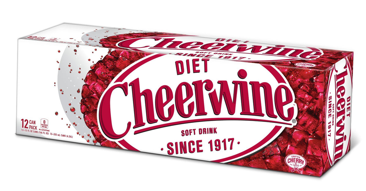 Archway Cheerwine lata frontal mostrando etiqueta y cereza, sabor auténtico sin azúcar