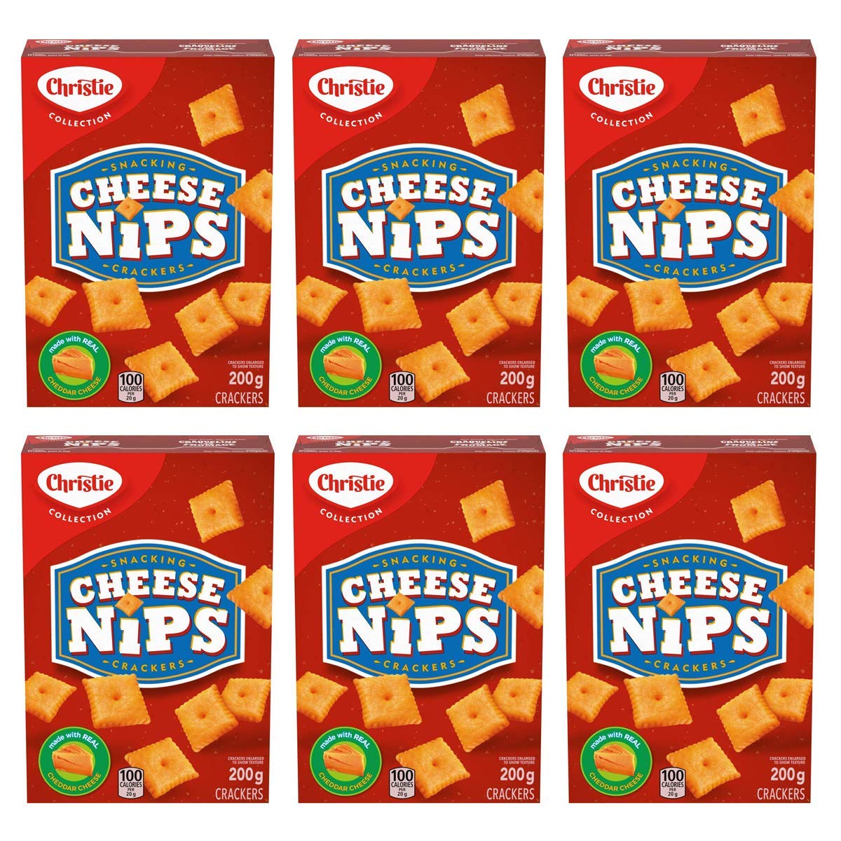 Cheese Nips caja frontal mostrando el diseño y beneficio de sabor intenso