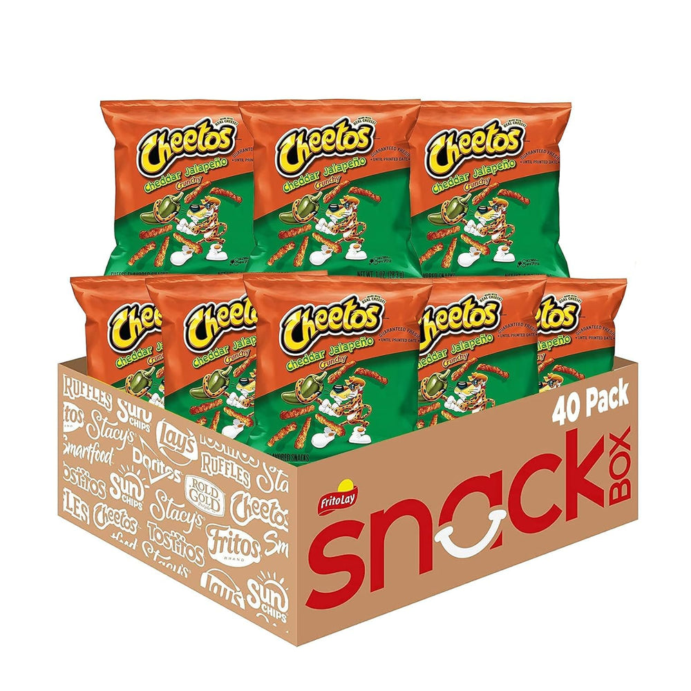 Cheetos paquete frente mostrando logo y sabor cheddar jalapeño para elección rápida