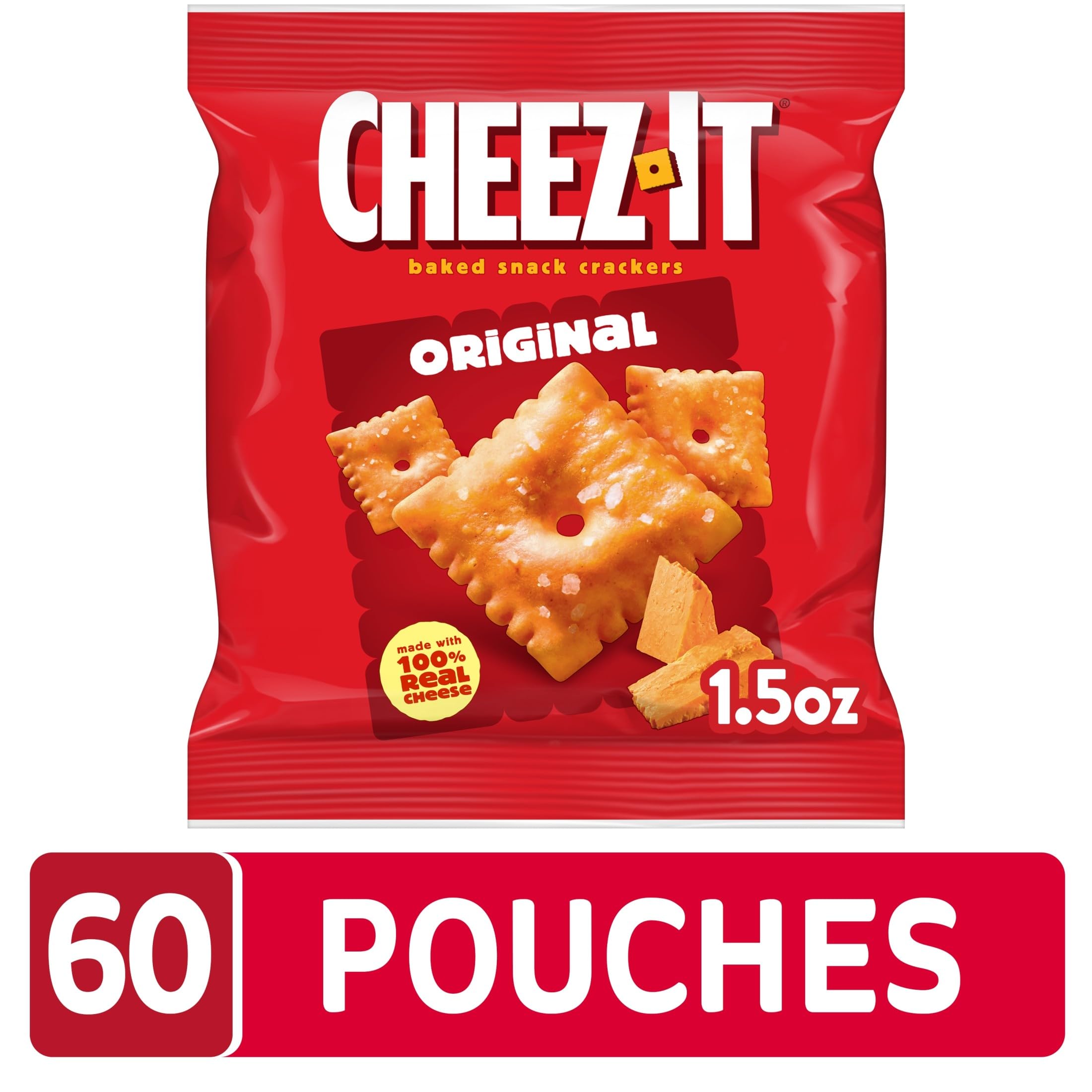 Cheez-It bolsa en mano para referencia de tamaño, facilita elección por porción