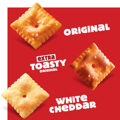 Cheez-It caja abierta con galletas visibles, facilidad de acceso y porcionamiento