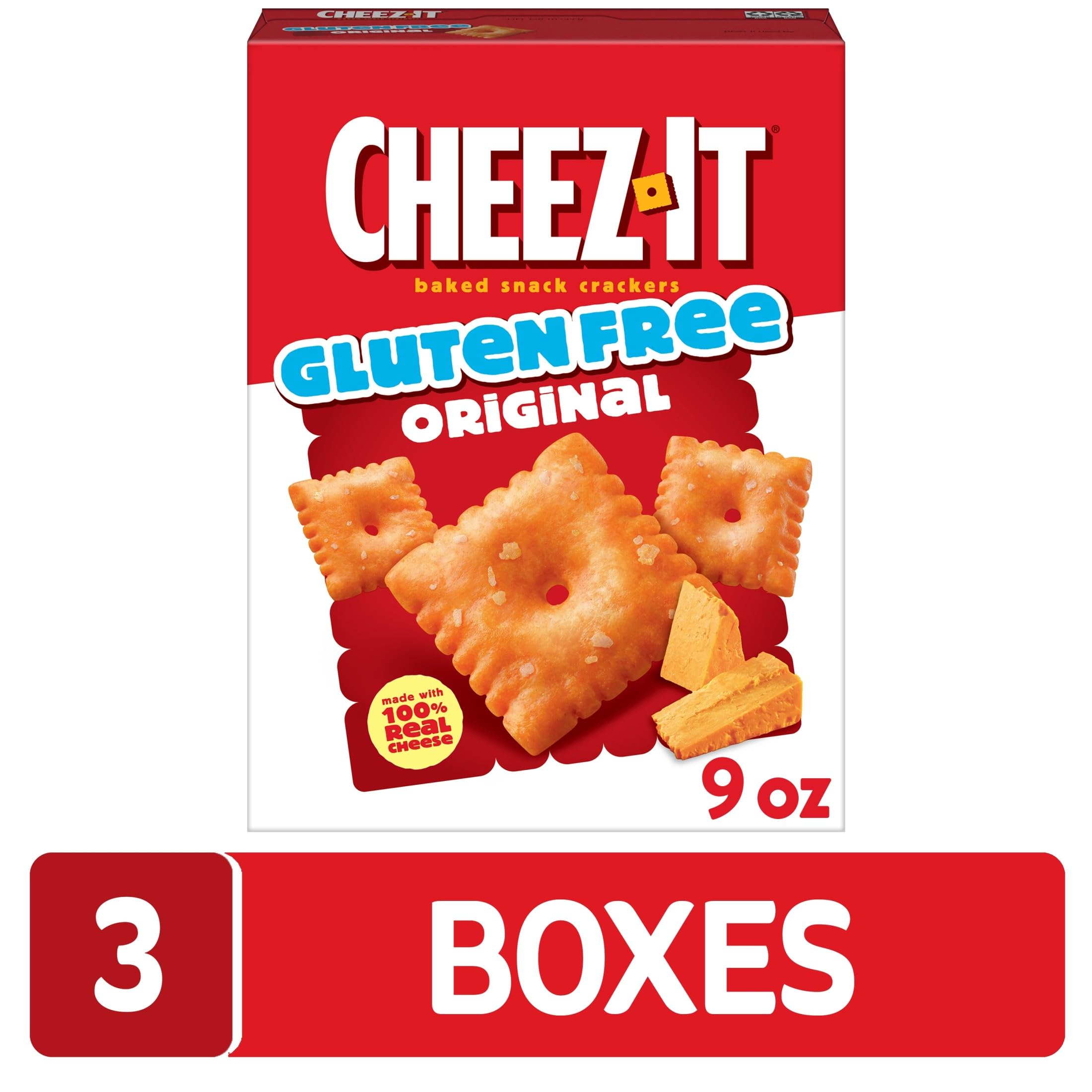 Cheez-It caja junto a regla para mostrar tamaño práctico