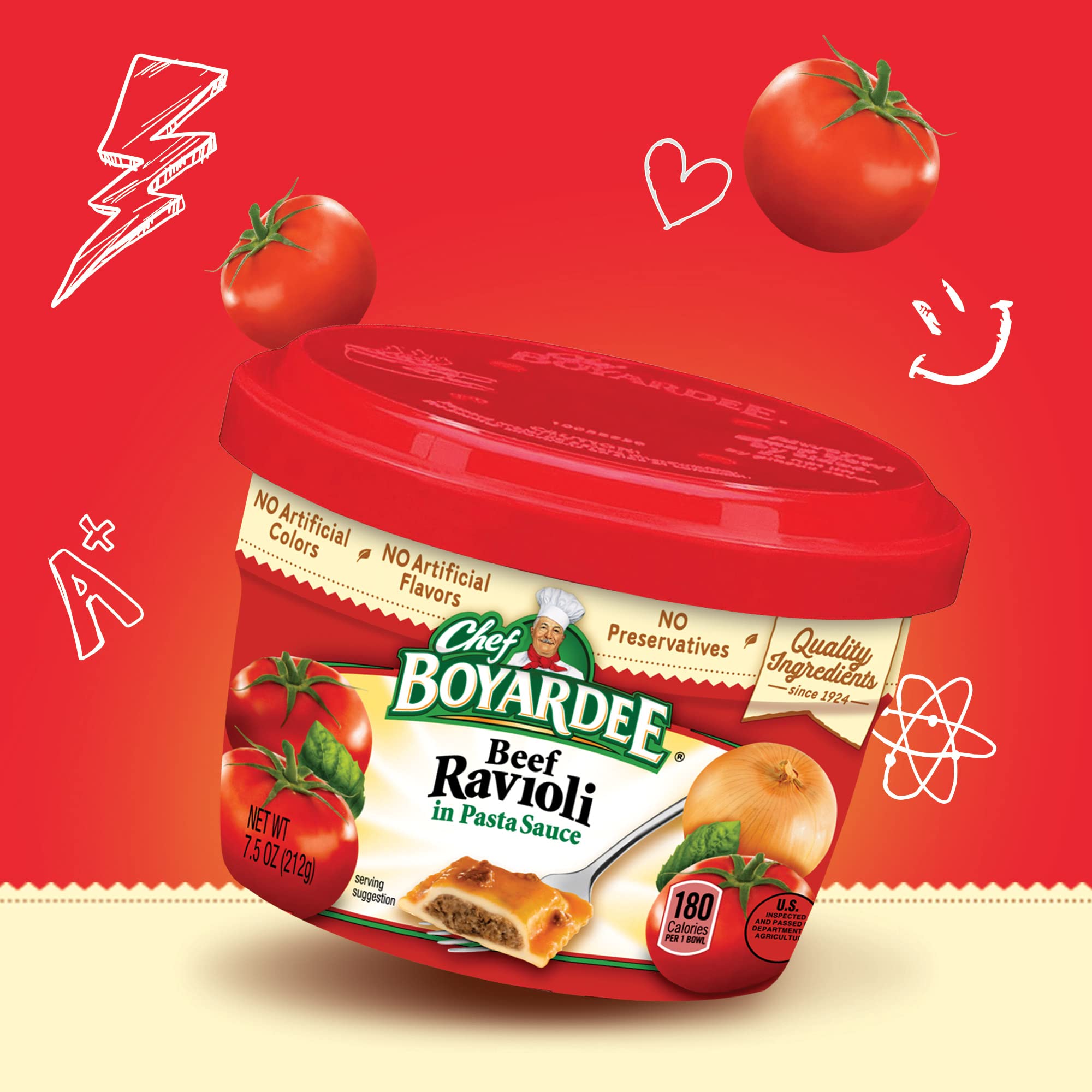 Chef BOYARDEE porción servida en plato mostrando aspecto apetitoso