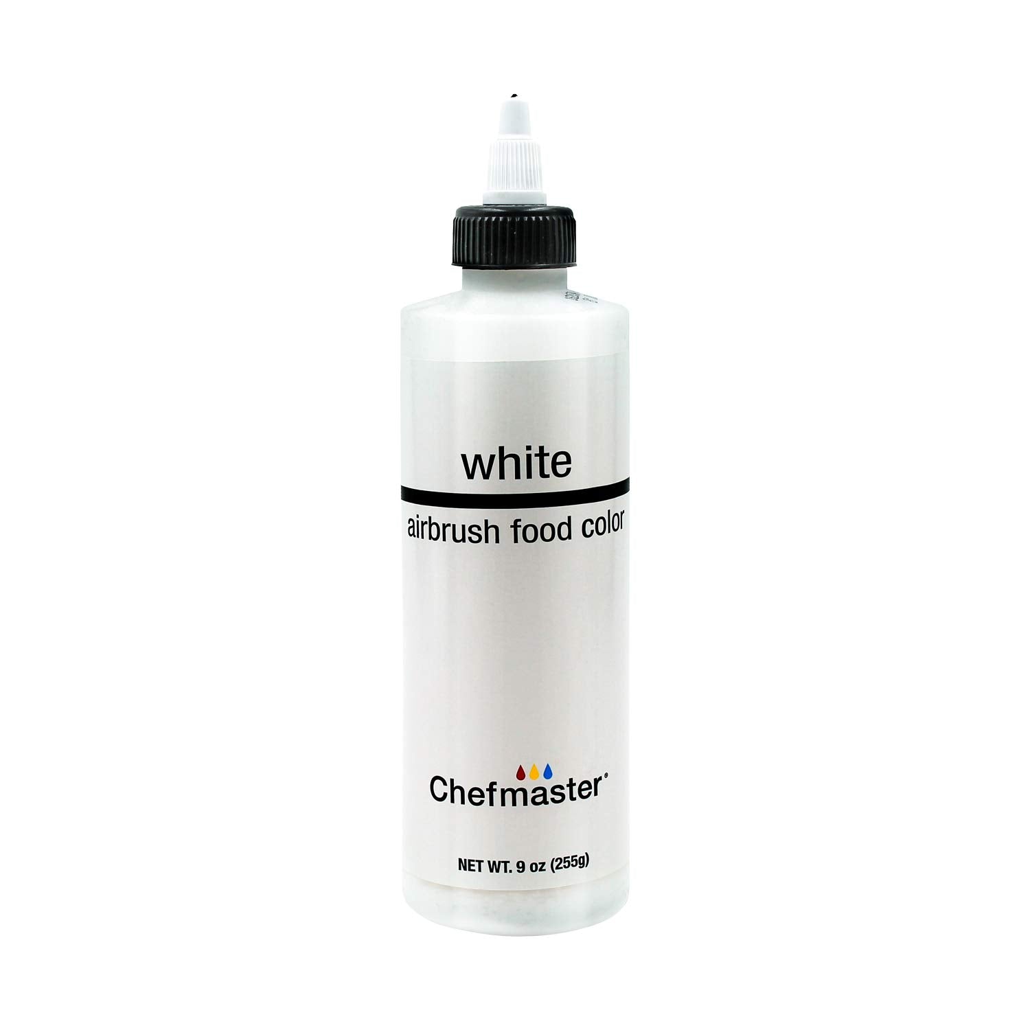 Chefmaster envase frontal mostrando color blanco para decoraciones nítidas