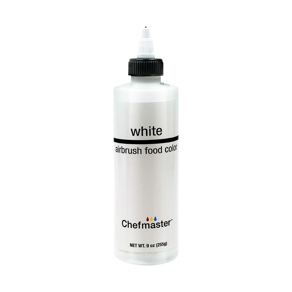 Chefmaster envase frontal mostrando color blanco para decoraciones nítidas