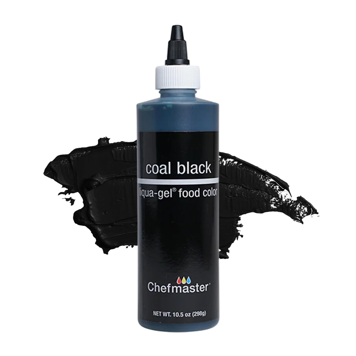 Chefmaster envase frontal Coal Black muestra presentación y color intenso