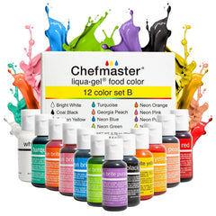Chefmaster frontal del empaque mostrando set de 12 colores vibrantes
