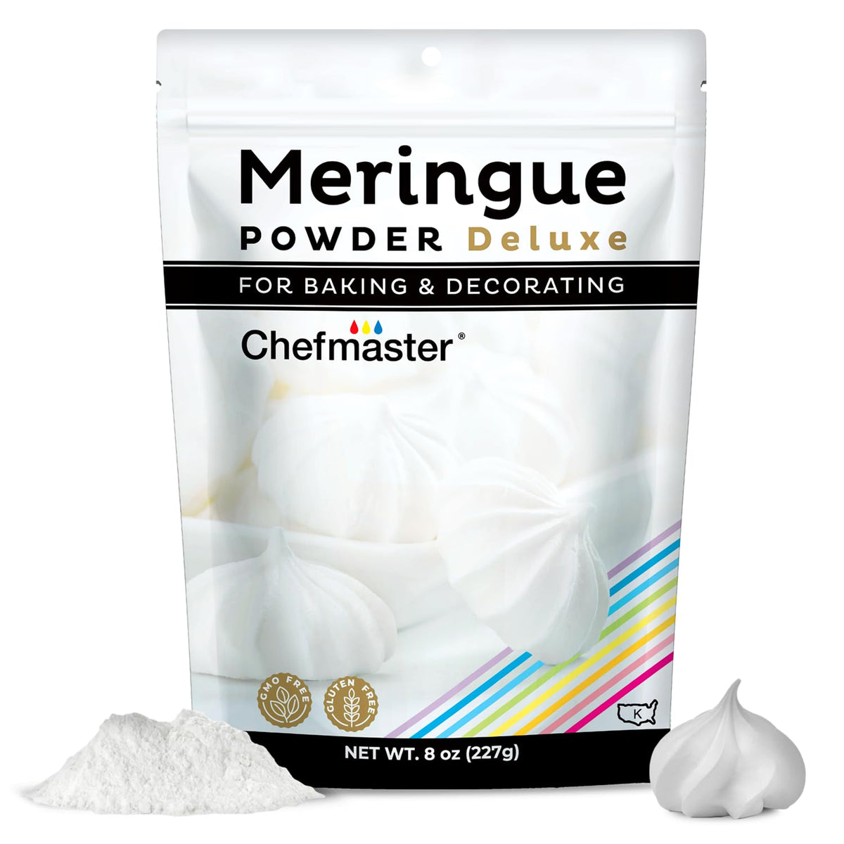Chefmaster envase frontal del polvo meringue, práctico y resellable