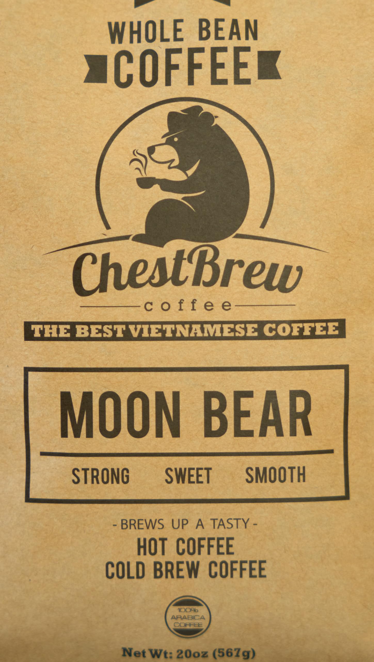 ChestBrew Moon Bear café en prensa francesa preparado, sabor robusto y suave