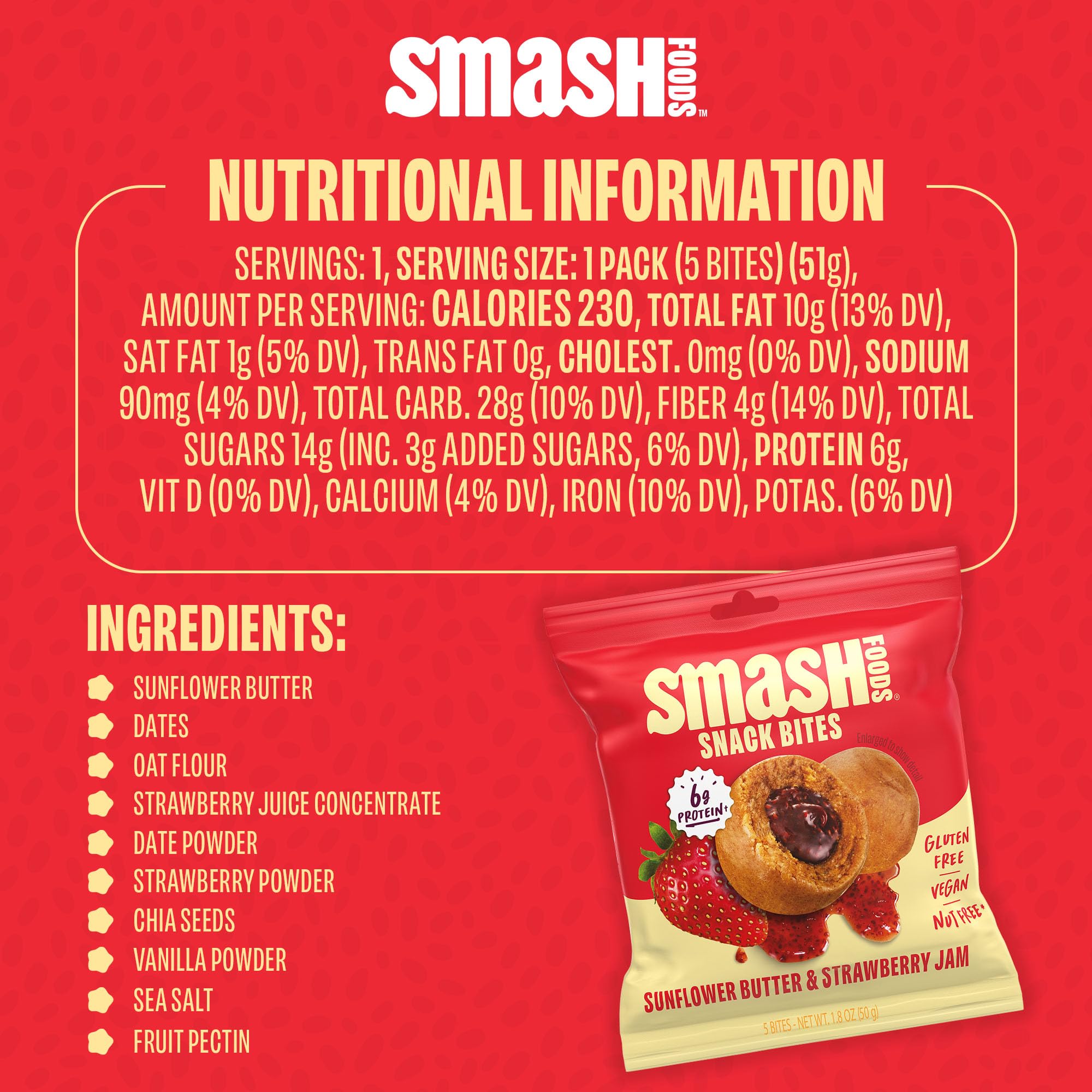Chia Smash comparación de tamaño con mano para visualizar porción conveniente