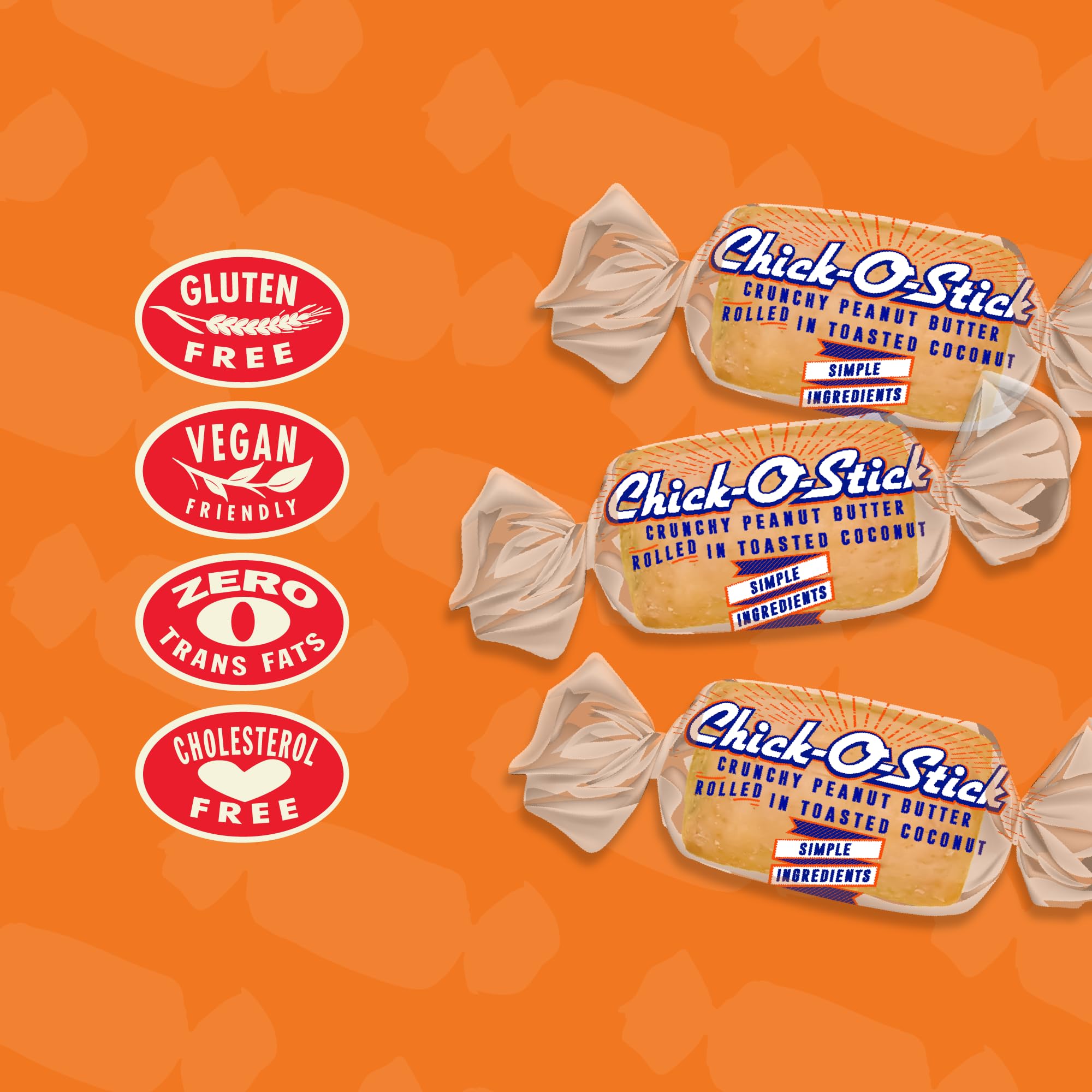 Chick o stick etiqueta con certificaciones kosher y sin gluten claras