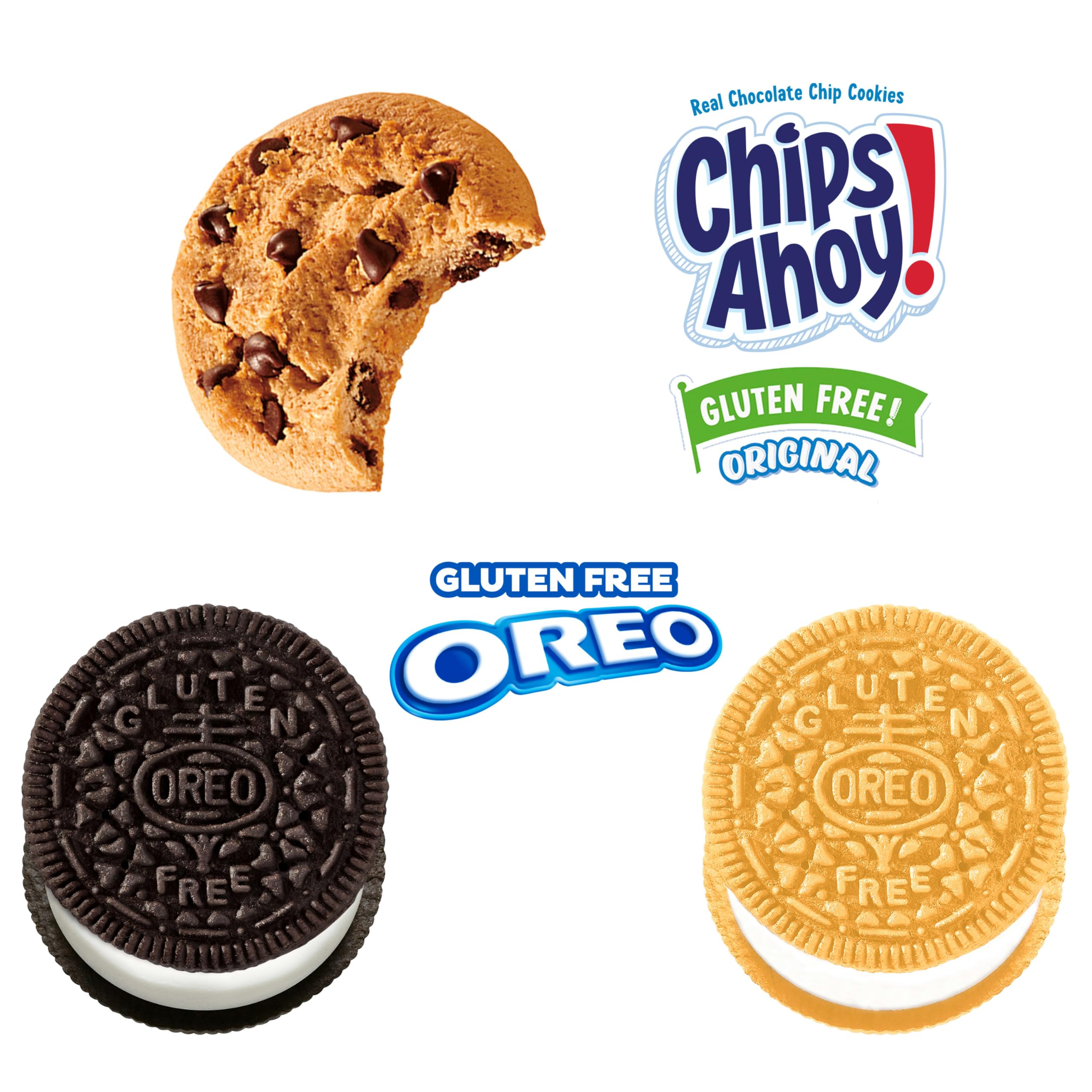 CHIPS AHOY! Original Gluten Free paquete con galletas visibles y chispas, textura crujiente