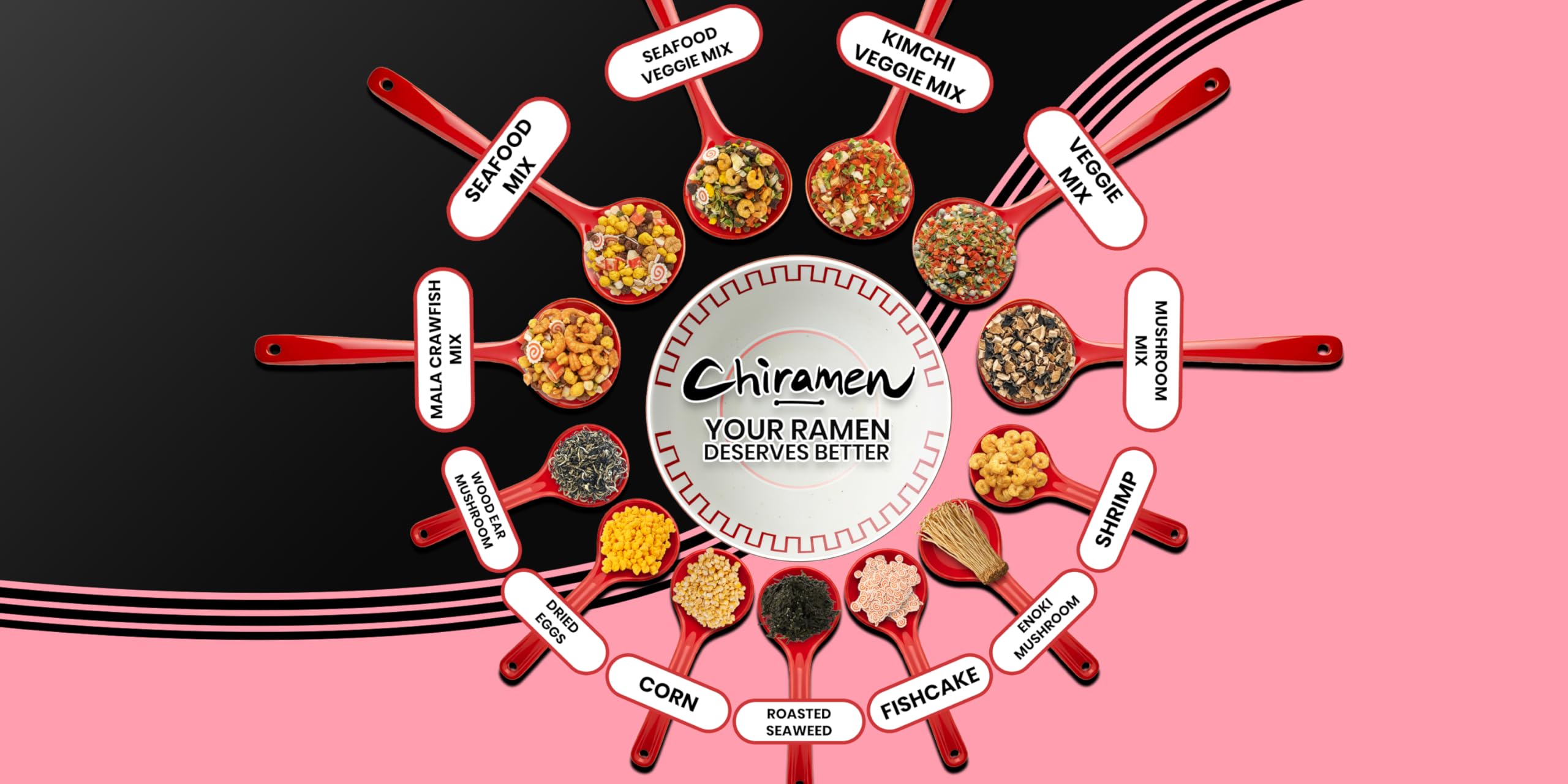 Chiramen topping sobre ramen realzando textura y sabor umami
